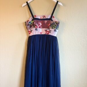 Moulinette Soeurs Floral Dress with Navy Accents